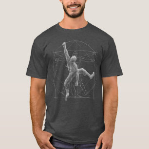 Box Bouldering Cool Freeclimber Vitruvian Man T-Shirt