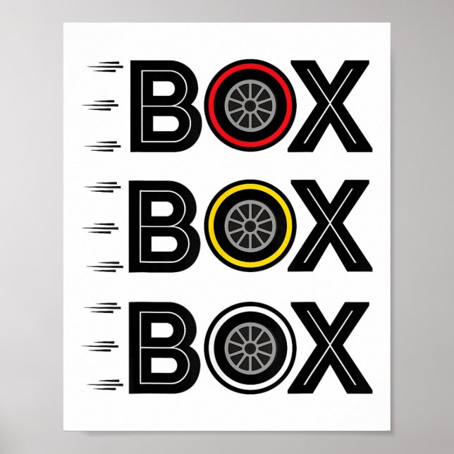 Box Box Box Pit Radio Call Tire Compound Motorspor Poster (Vorne)