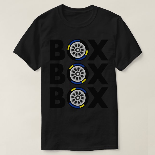 Box Box Box WEC Tire Compound Design T-Shirt (Design vorne)