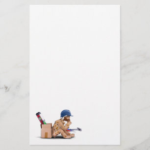 Box Charakter handyman Charakter saß Denken Flyer