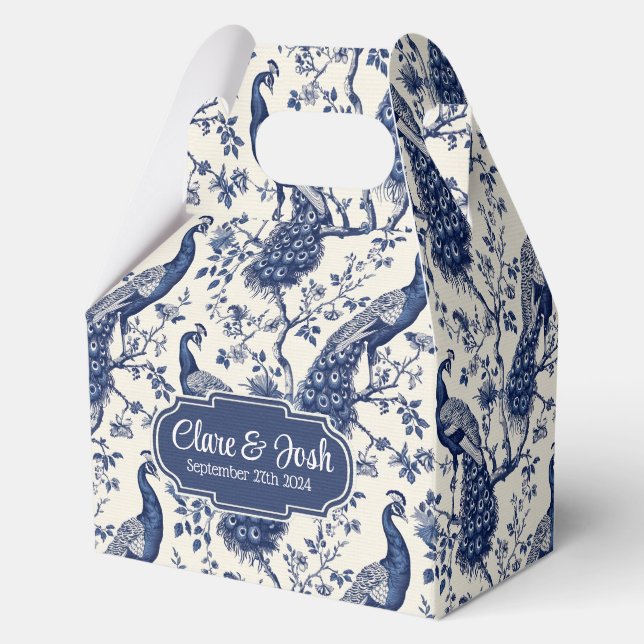 Box Chinoiserie Style Peacock Thema Gastgeschenk H Geschenkschachtel (Vorderseite)