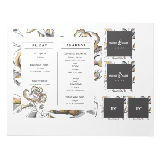 Box Custom Inside Cover - Itinerary Notizblock (Vorderseite)