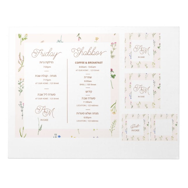 Box Custom Inside Cover - Itinerary Notizblock (Vorderseite)