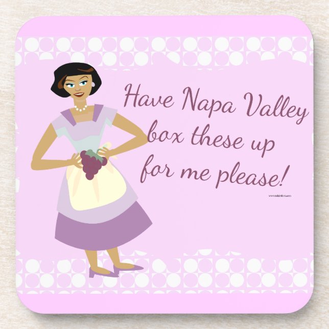 Box Diese Trauben Funny Kitsch Hausfrau Art Getränkeuntersetzer (Vorderseite)