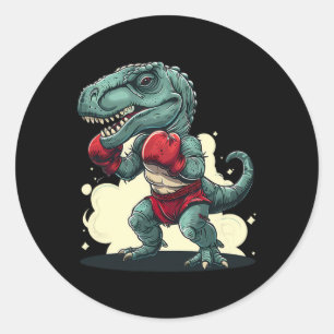 Box-Dinosaur Boxer Dino Kickboxen T-Rex Boxen Runder Aufkleber