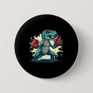 Box-Dinosaur Boxer T-Rex Kickboxen Dino Boxen Button