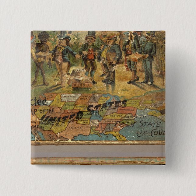 Box Dissected map, Vereinigte Staaten Button (Vorderseite)