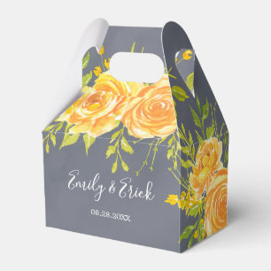 Box Gelbe und Graue Rose Peony Gastgeschenk Hochze Geschenkschachtel