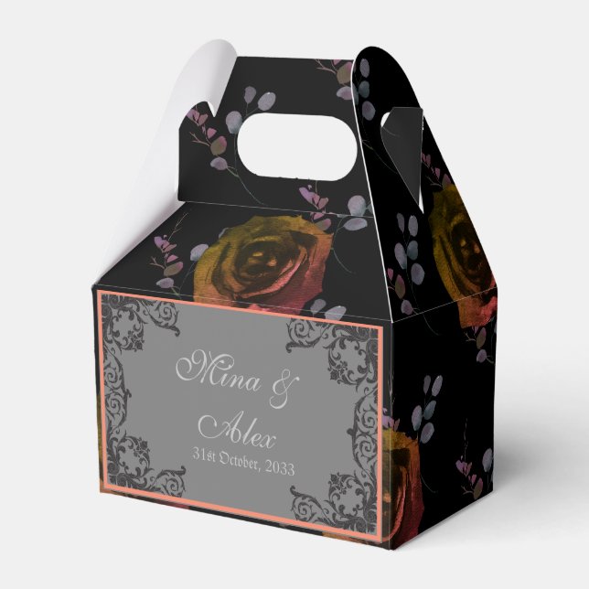 Box "Goth Dark Floral Personalisiert Gastgeschenk  Geschenkschachtel (Vorderseite)