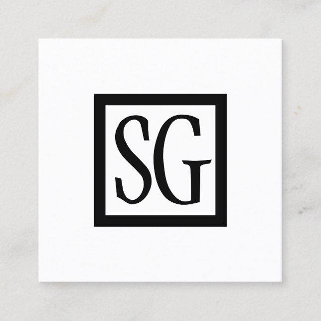 Box Initials - Platz Quadratische Visitenkarte (Vorderseite)