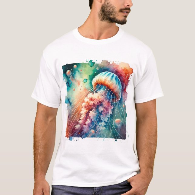 Box Jellyfish 050824AREF128 - Watercolor T-Shirt (Vorderseite)