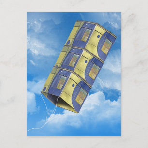 Box Kite in Sky Postkarte