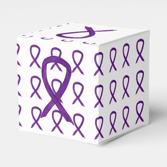 Box "lila Awareness Ribbon Custom Take Out" Geschenkschachtel (Vorderseite)