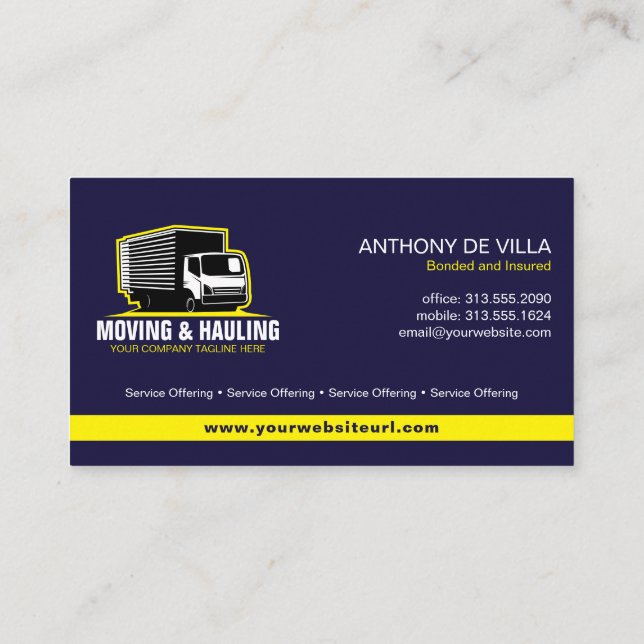 Box-LKW-Transport-, Haupt- oder Zustelldienst  Visitenkarte (Rückseite)