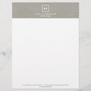 BOX-LOGO mit IHREM INITIAL/MONOGRAM auf KHAKI LINE Briefkopf