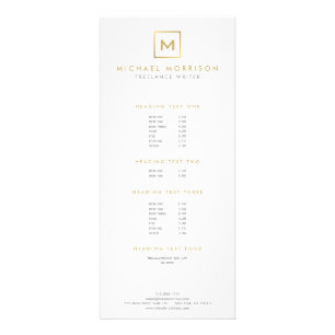 BOX-LOGO mit IHREM INITIAL/MONOGRAM Gold/Weiß Werbekarte