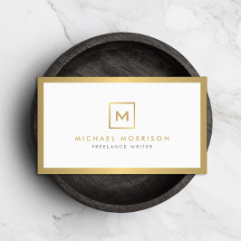 BOX-LOGO mit IHREM INITIAL/MONOGRAM in Imitate Gol Visitenkarte