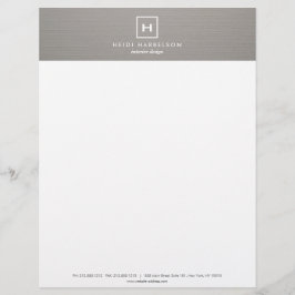 BOX-LOGO mit IHREM INITIAL/MONOGRAMM auf GRAY LINE Briefkopf