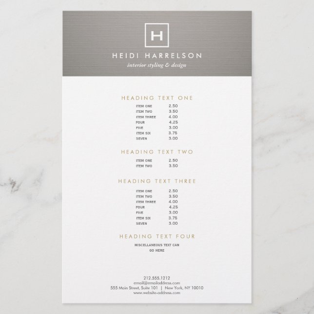 BOX-LOGO mit IHREM INITIAL/MONOGRAMM auf GRAY LINE Flyer (Vorne)