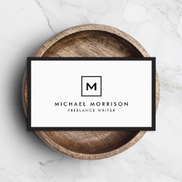 BOX-LOGO mit IHREM INITIAL/MONOGRAMM Schwarz/Weiß Visitenkarte