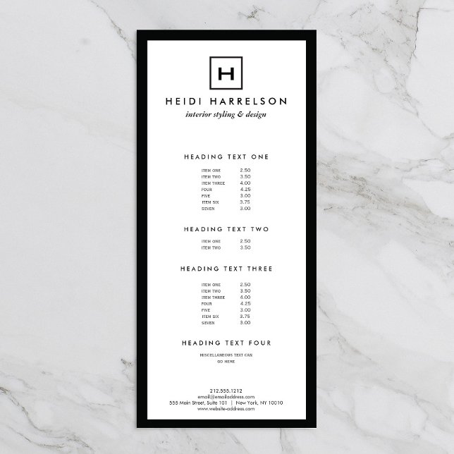 BOX-LOGO mit IHREM INITIAL/MONOGRAMM Schwarz/Weiß Werbekarte (Von Creator hochgeladen)