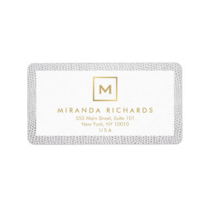 Box Logo Monogram mit Elegant Snakeskin Print Adressaufkleber
