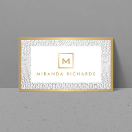 Box Logo Monogram mit Elegant Snakeskin Print Visitenkarte