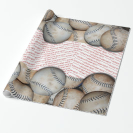 Box mit Baseballs - Drei Fotos hinzufügen Geschenkpapier