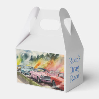 Box mit Drag Racing Watercolor Graphic Art Geschenkschachtel