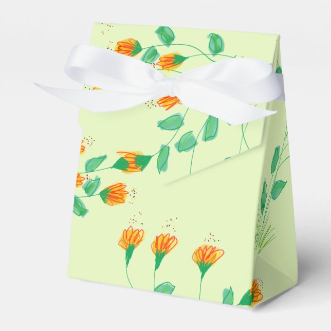 Box mit grünem Flower Umschlag Geschenkschachtel (Vorderseite)