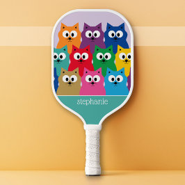 Box of Colorful Niedlich Cartoon Kitty Cats Muster Pickleball Schläger