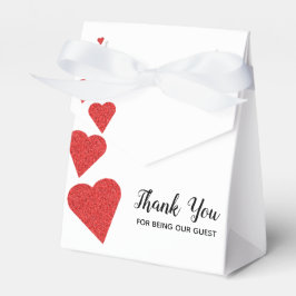 Box "Red Glitzer Hearts Favor" Geschenkschachtel