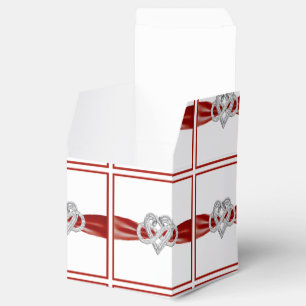 Box Red Ribbon Infinity Heart Favor Box Geschenkschachtel