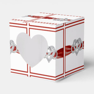 Box Red Ribbon Infinity Heart Favor Box Geschenkschachtel