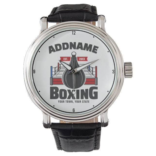 Box-Ring ADD NAME BOXER GYM-Speed-Bag Armbanduhr (Vorderseite)