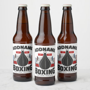 Box-Ring ADD NAME BOXER GYM-Speed-Bag Bierflaschenetikett