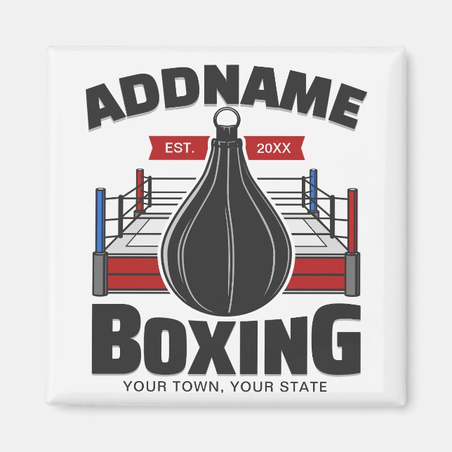 Box-Ring ADD NAME BOXER GYM-Speed-Bag Magnet (Vorne)