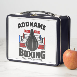 Box-Ring ADD NAME BOXER GYM-Speed-Bag Metall Brotdose