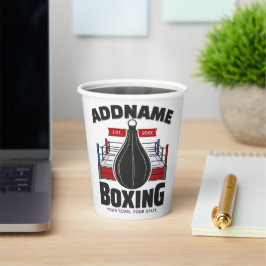 Box-Ring ADD NAME BOXER GYM-Speed-Bag Pappbecher