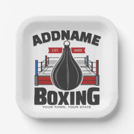 Box-Ring ADD NAME BOXER GYM-Speed-Bag Pappteller