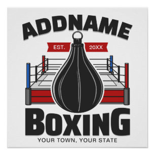 Box-Ring ADD NAME BOXER GYM-Speed-Bag Poster
