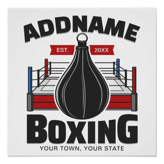 Box-Ring ADD NAME BOXER GYM-Speed-Bag Poster (Vorderseite)