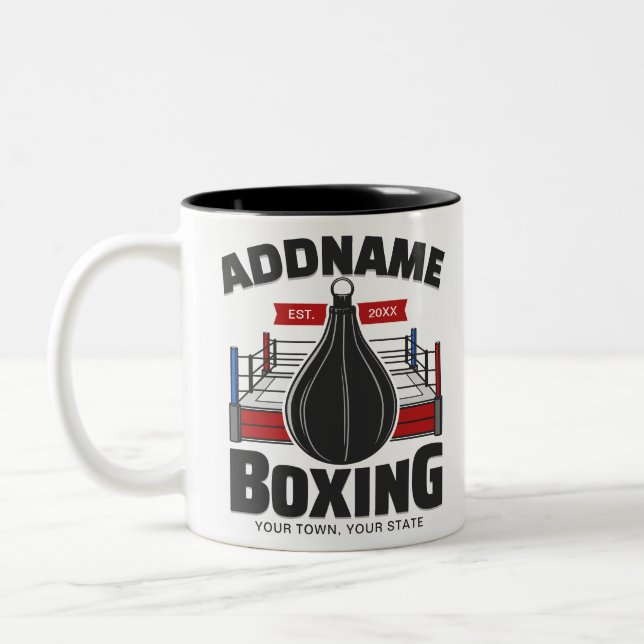 Box-Ring ADD NAME BOXER GYM-Speed-Bag Zweifarbige Tasse (Links)