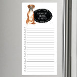Box Shopping List Magnetic Notepad Magnetischer Notizblock<br><div class="desc">Liebliche Sachen,  um Boxer Hund mit einem schwarzen Chalkboard-Rahmen personalisiert mit Ihrem Namen zu holen.</div>