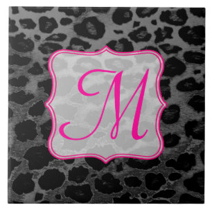 Box-Spot Animal Print Monogram Display Tile Fliese