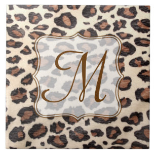Box-Spot Animal Print Monogram Display Tile Fliese