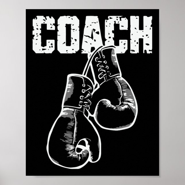 Box-Trainer Kickboxen Retro-Boxhandschuhe Boxer  Poster (Vorne)