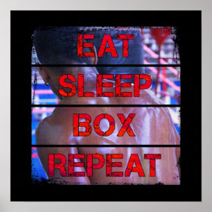Box Training Quote Essen Sleep Box Wiederholen Poster