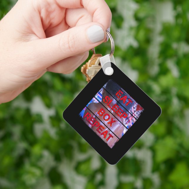 Box Training Quote Essen Sleep Box Wiederholen Schlüsselanhänger (Hand)