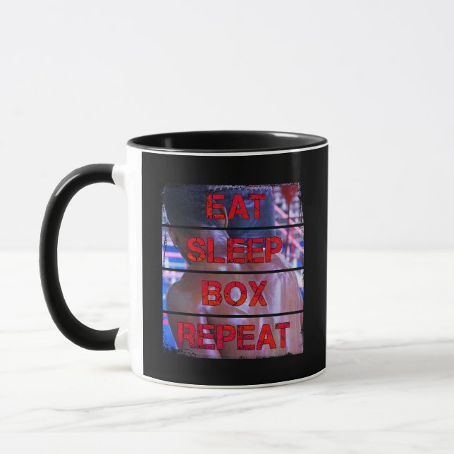 Box Training Quote Essen Sleep Box Wiederholen Tasse (Links)